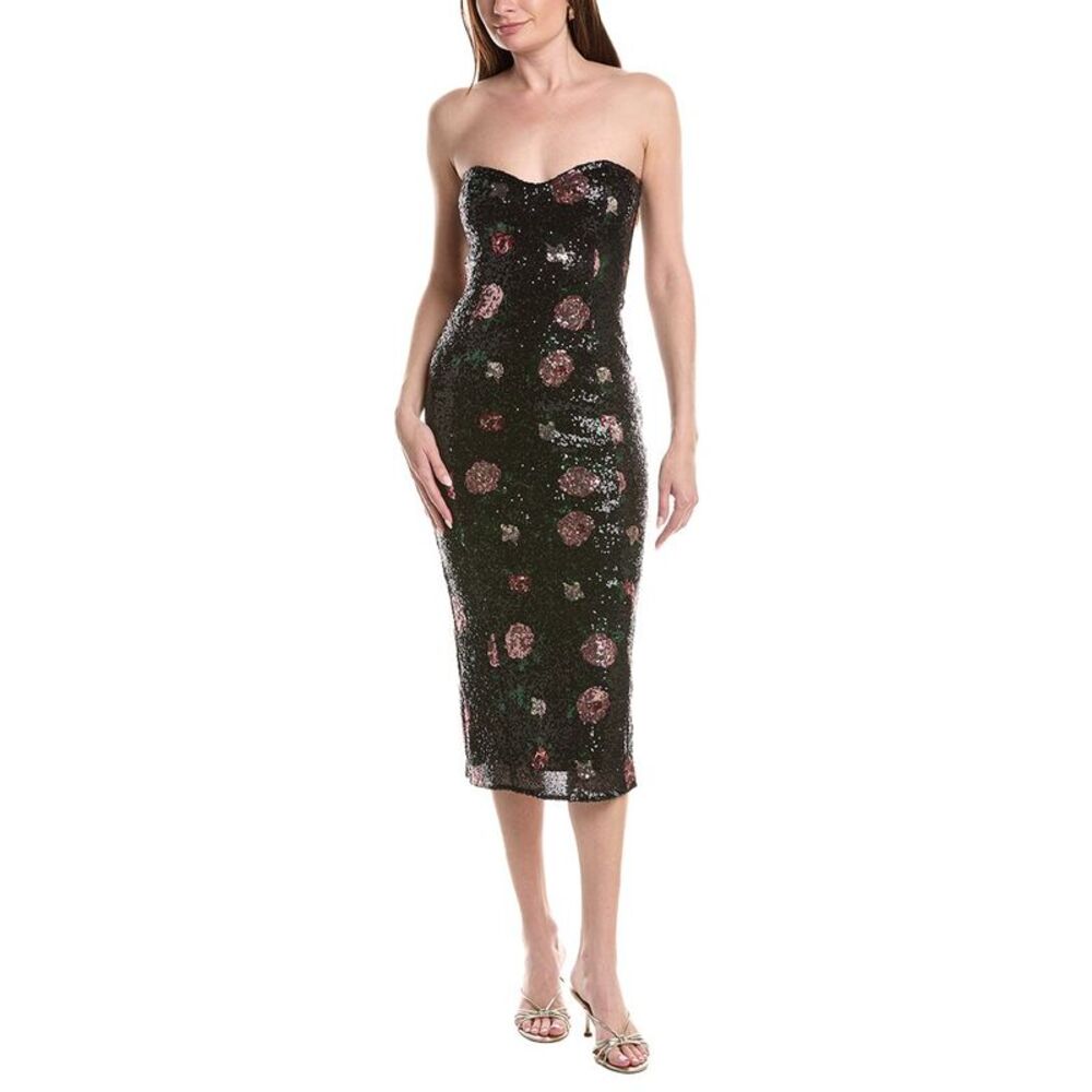 Saltwater Luxe Womens  Printed Midi Dress, Black